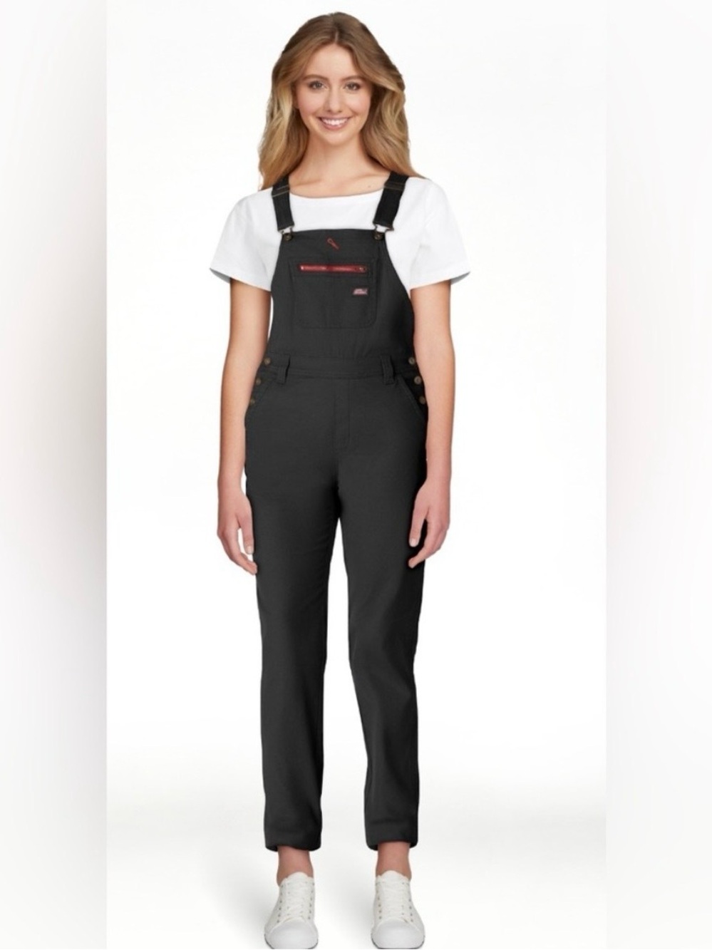 Dickies Black FLEX Duck Utility Bib Overalls Womens Small